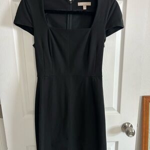 Banana Republic Black Sheath Mini Dress Square Neck Short Sleeve